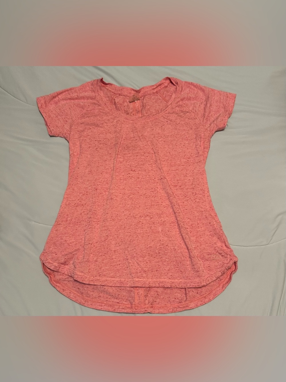CALIA by Carrie Underwood Heathered Coral Scoop Neck Short Sleeve Top